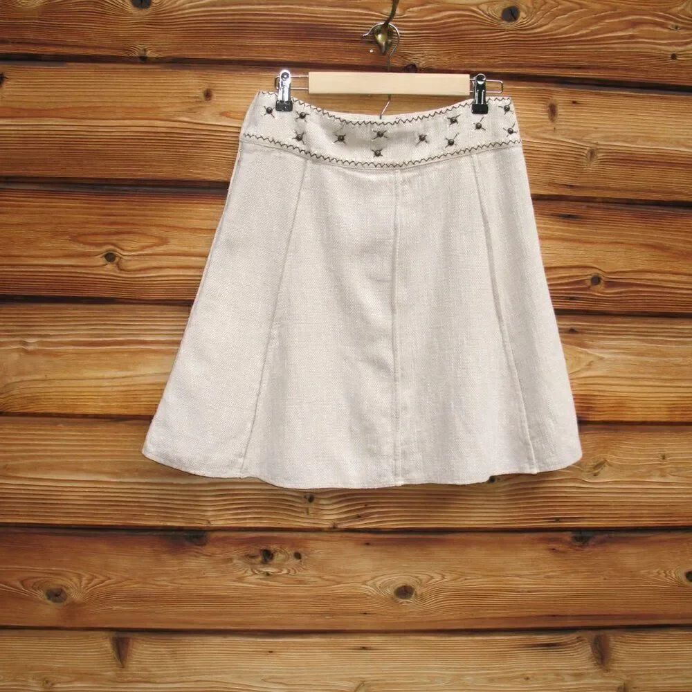 Tibi Textured Linen Cotton Skirt